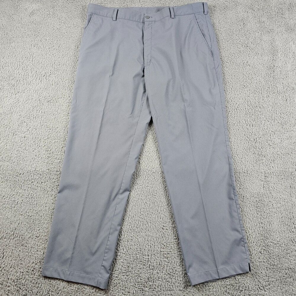 Nike Golf Pants Mens 40x31* Gray Pinstripe Stretch Performance Chino Casual Flex